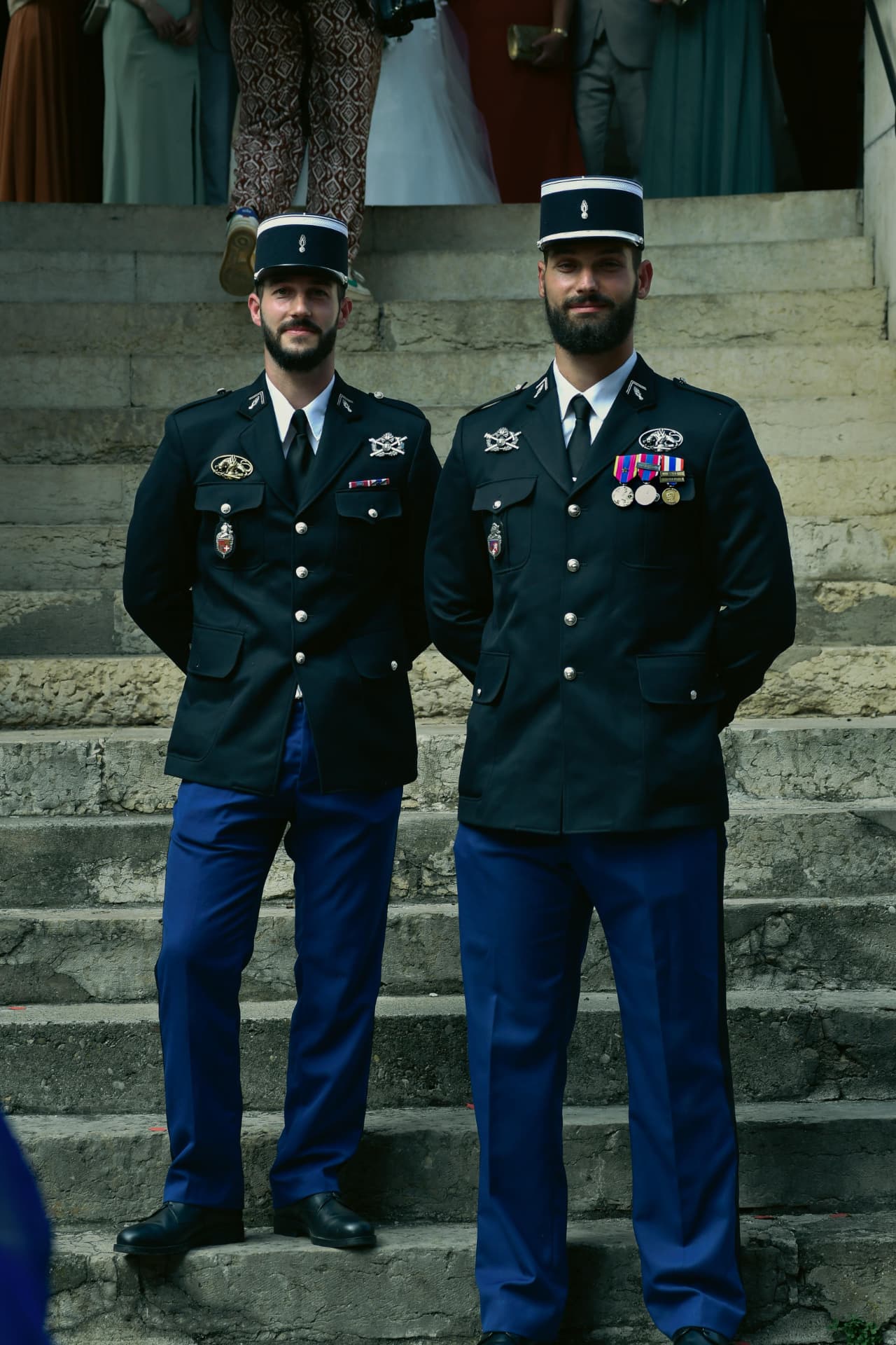 Les fondateurs de DAMOCLES en tenue de Gendarmerie